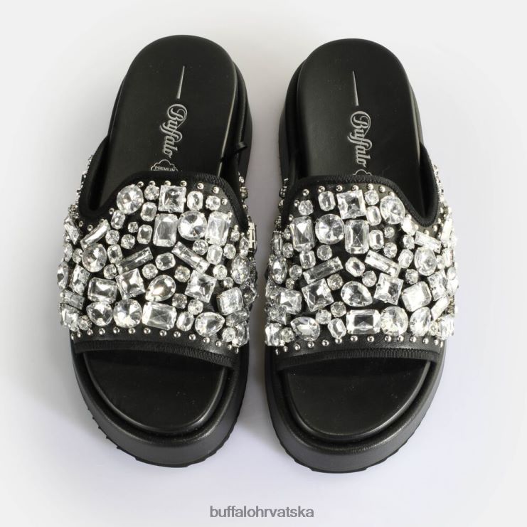 crno Buffalo noa glam klizne sandale s platformom veganske |slajdova TDD6T60